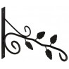 Držák závěsného květináče kovový s větvičkou černý